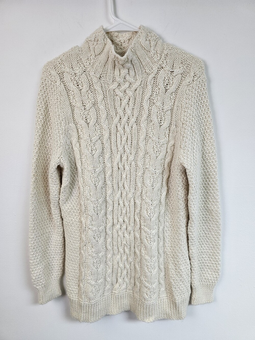 Lauren Ralph Lauren Alpaca Wool Vintage Chunky Cable Knit Turtleneck Sweater